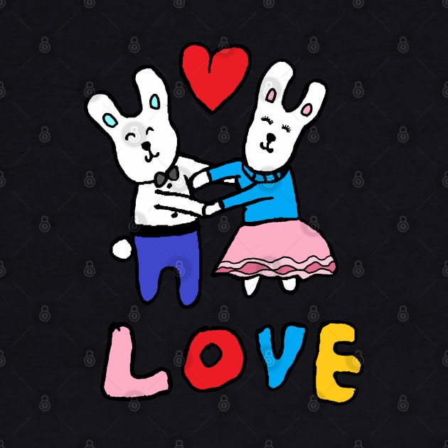 love bunny, rabbits, hand drawing by zzzozzo